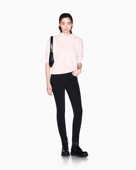 ARMANI EXCHANGE Pink Scuba Hoodie With Lettering Logo