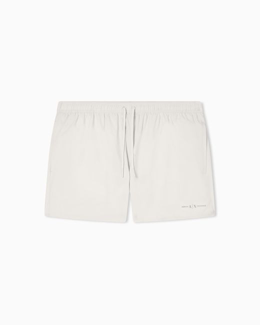 ARMANI EXCHANGE White Ax Logo Swimsuit for men