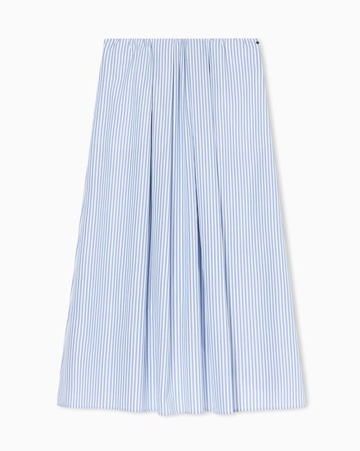 ARMANI EXCHANGE Blue Long Draped Striped Skirt