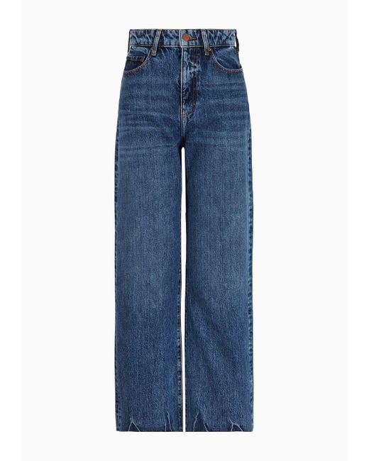 Armani Exchange Blue J38 Relaxed Fit Jeans In Organic Cotton Denim