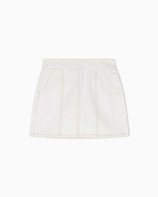 ARMANI EXCHANGE White Rigid Denim Mini Skirt