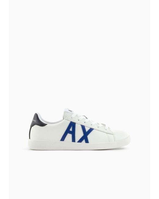Armani Exchange Blue Sneakers With Logo for men