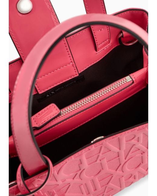 Shopper Avec Logo En Relief Sur Toute La Surface Armani Exchange en coloris Pink
