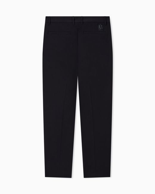 ARMANI EXCHANGE Blue Tailored Straight-Leg Trousers for men