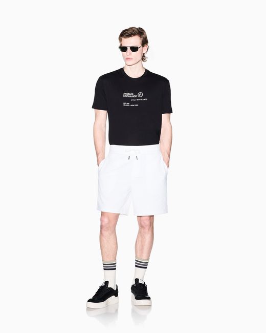 ARMANI EXCHANGE White Bermuda Jacquard Stretch Modern Comfort for men