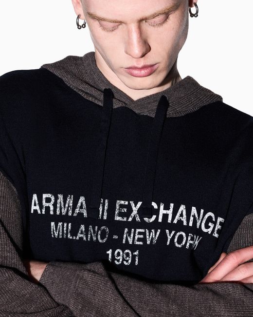 ARMANI EXCHANGE Blue Regular Fit Pullover for men
