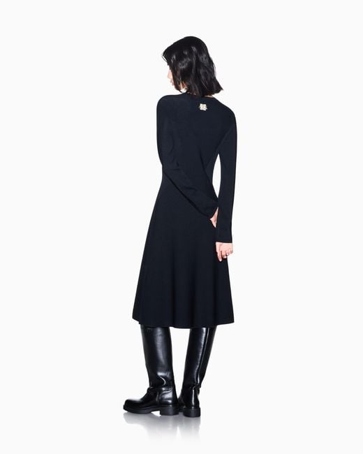 ARMANI EXCHANGE Black Regular Fit Dress Knit