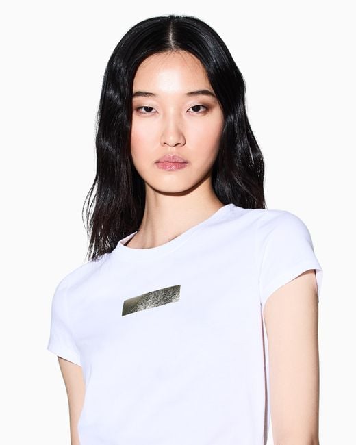 ARMANI EXCHANGE White Slim Fit T-Shirt