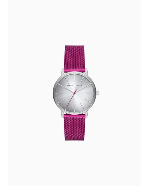 Armani Exchange Pink Uhrenstahlarmbänder