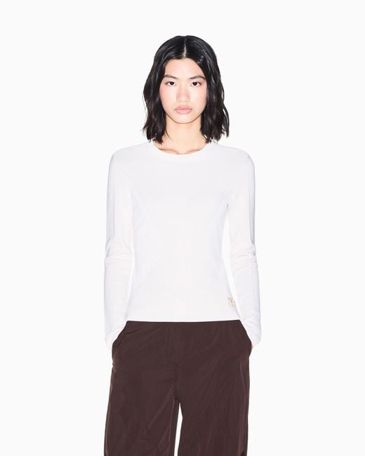 ARMANI EXCHANGE White Regular Fit Pullover Knitted