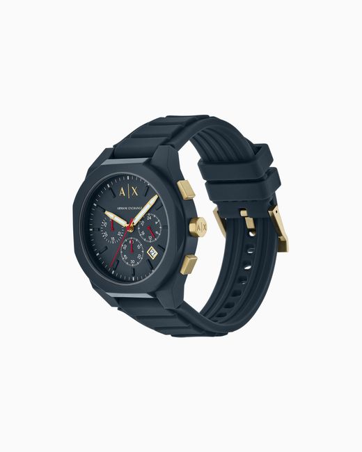 ARMANI EXCHANGE Blue Chronograph Silicone Watch for men