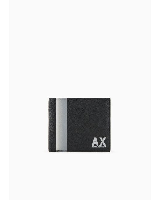 Armani Exchange Black Book Wallet With Contrast Band And Logo for men