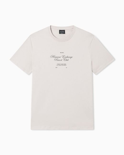 ARMANI EXCHANGE White Regular-Fit Cotton Jersey T-Shirt for men