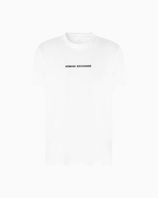 Camiseta De Corte Regular Con Logo Estampado En El Pecho ARMANI EXCHANGE de hombre de color White