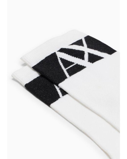 Armani Exchange White Socks With Logo