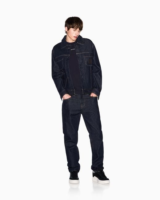 ARMANI EXCHANGE Blue Slim Fit Cotton T-Shirt for men