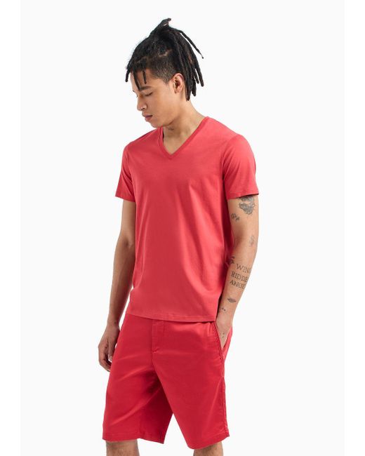 Armani Exchange Red Regular Fit Jersey T-shirt for men