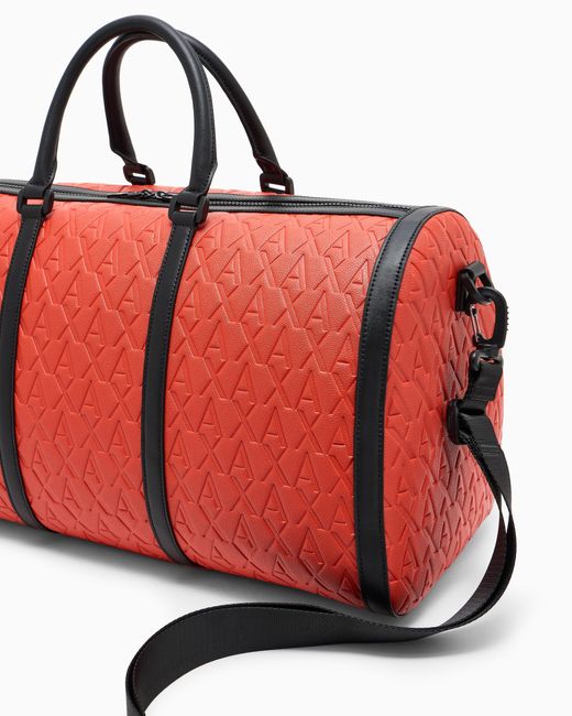 ARMANI EXCHANGE Red Technical Fabric Duffle Bag for men