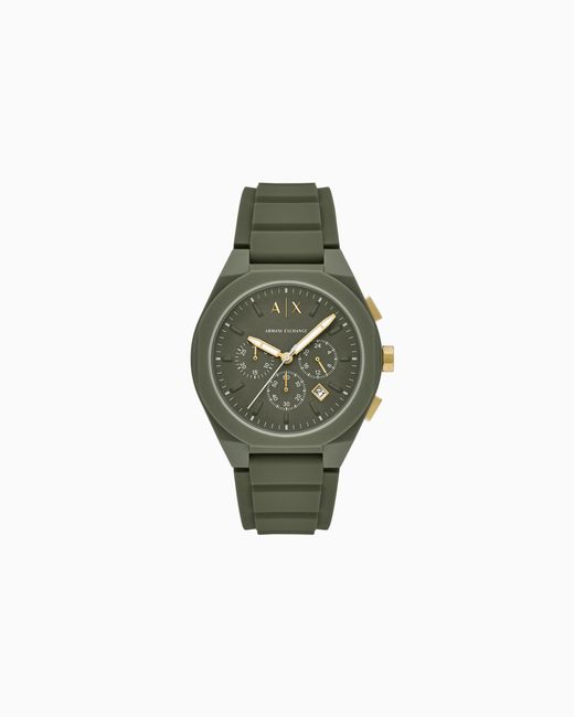 ARMANI EXCHANGE Green Chronograph Silicone Watch for men