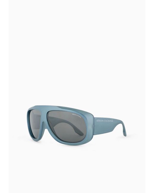 Armani Exchange Blue Chunky Frame Sunglasses for men