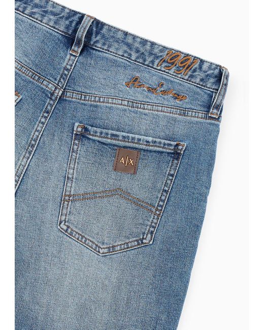 Armani Exchange Blue Skinny Jeans for men