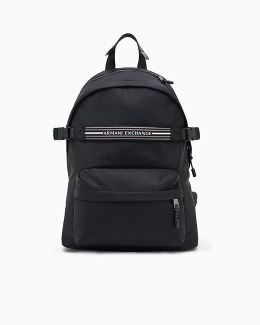 Zaino Con Strip Con Logo di ARMANI EXCHANGE in Black da Uomo