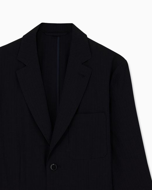 ARMANI EXCHANGE Blue Casual Stretch Lyocell Silk Effect Jacket for men