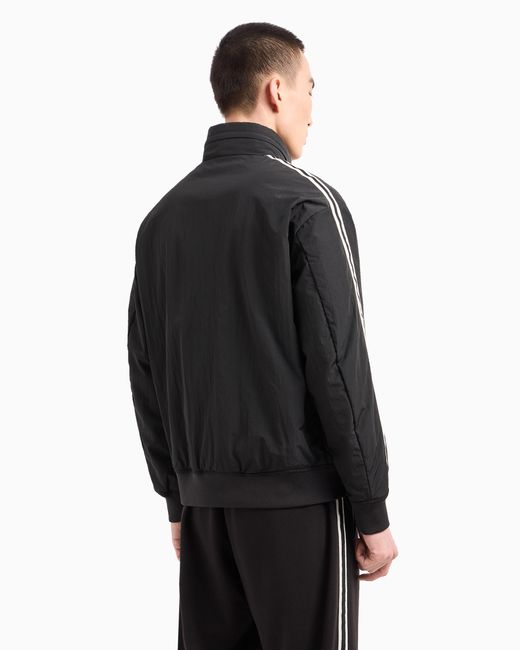 ARMANI EXCHANGE Black Contrasting Bands Jacket With Zip for men