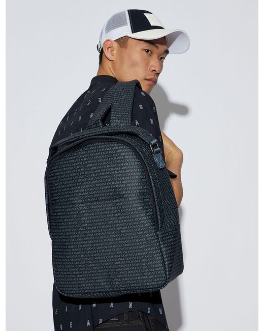 armani exchange logo backpack