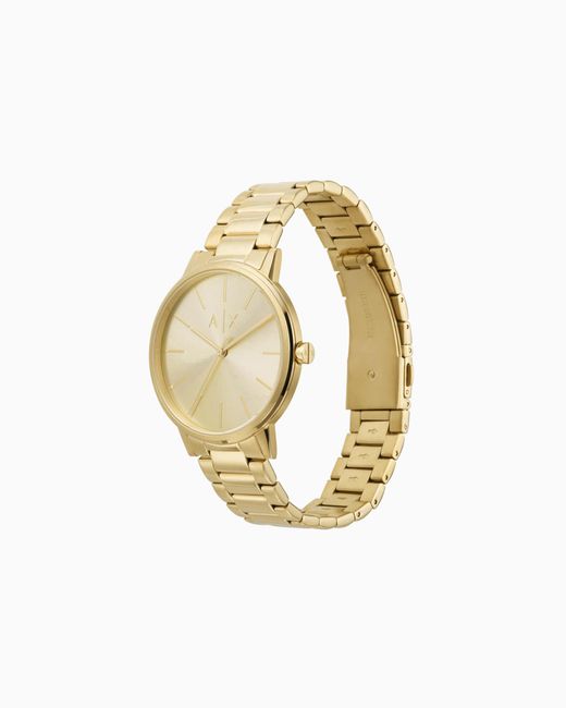 ARMANI EXCHANGE White Three-Hand Watch And Stainless Steel Bracelet Set for men