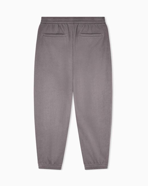 ARMANI EXCHANGE Gray Regular Fit Trousers Cotton French Terry for men