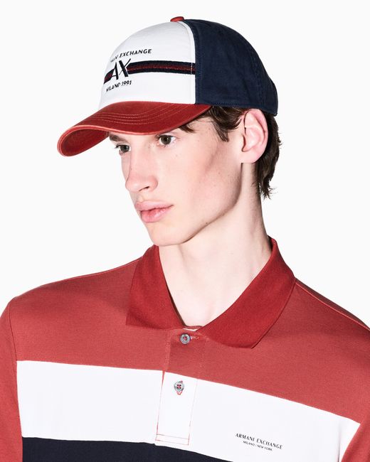 ARMANI EXCHANGE White Baseball Hat for men