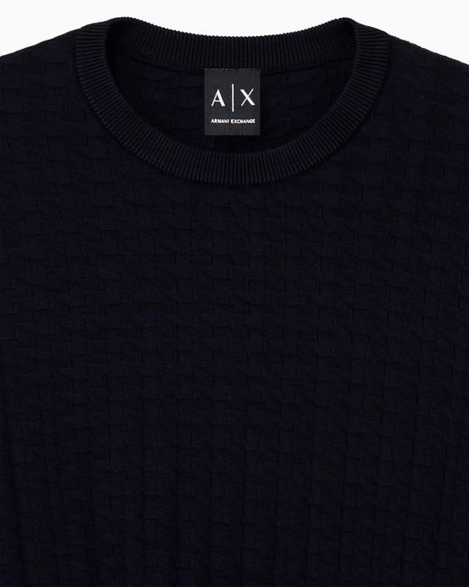 ARMANI EXCHANGE Blue Regular Fit Pullover Viscose Blend for men