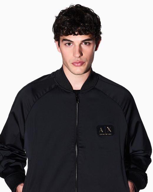 ARMANI EXCHANGE Blue Quilted Full-Zip Down Jacket for men