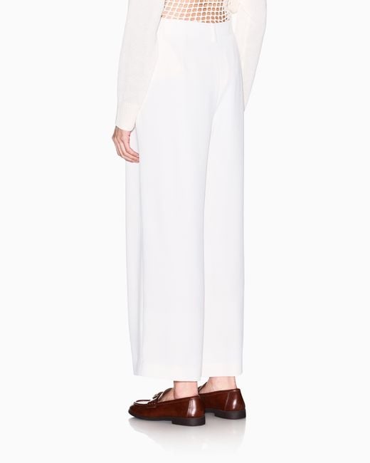ARMANI EXCHANGE White Fluid Fabric Trousers