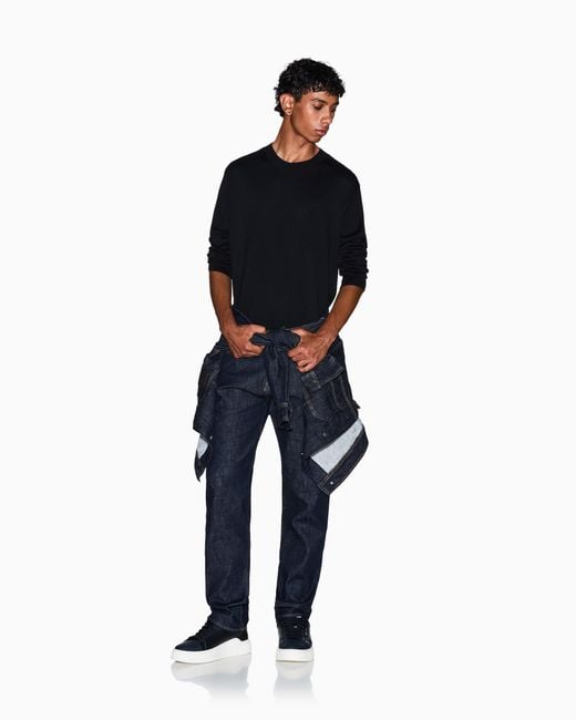 ARMANI EXCHANGE Black Crew Neck Sweater for men