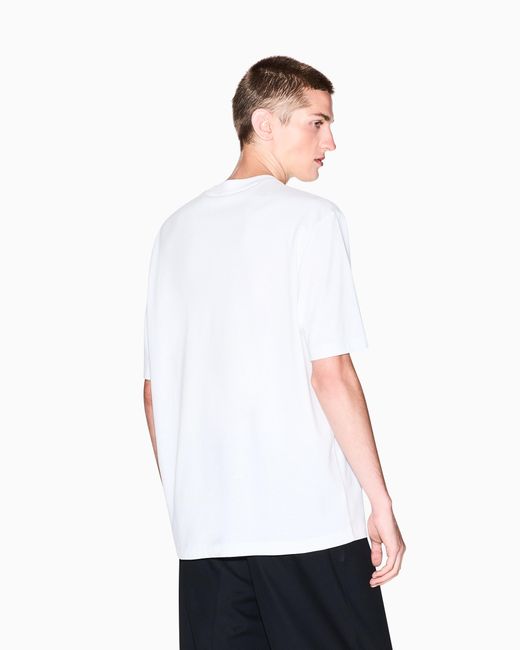 ARMANI EXCHANGE White Regular Fit Graphic Logo T-Shirt for men