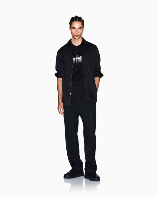 ARMANI EXCHANGE Black Pleated Trousers for men