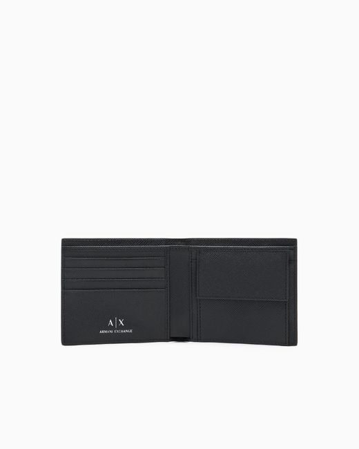 ARMANI EXCHANGE Black Wallet And Keychain Gift Set for men