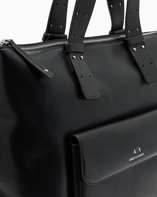 Borsa A Mano Con Tasca Esterna di ARMANI EXCHANGE in Black