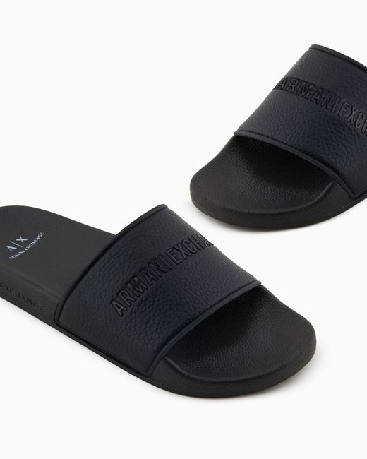 ARMANI EXCHANGE White Slides With Logo for men