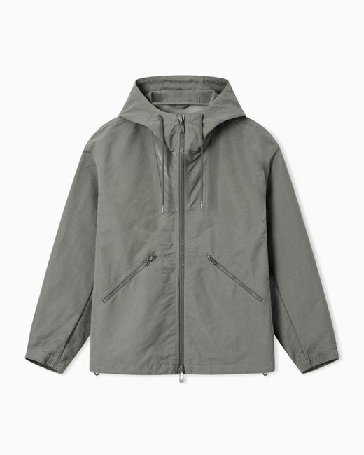ARMANI EXCHANGE Gray Technical Fabric Windbreakers for men