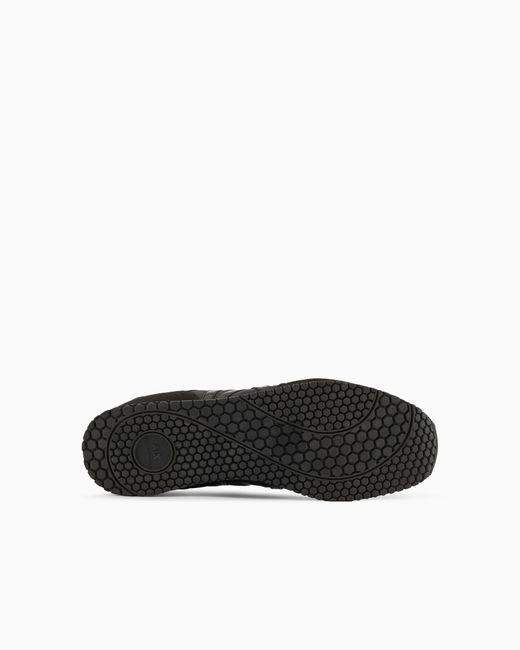 ARMANI EXCHANGE Black Sneakers With Micro-Suede, Mesh And Nylon Details