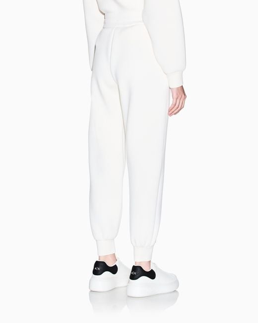 ARMANI EXCHANGE White Viscose Scuba Fabric Trousers