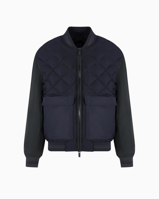 Giubbotto Con Inserto Trapuntato E Maxi Tasche di ARMANI EXCHANGE in Blue da Uomo