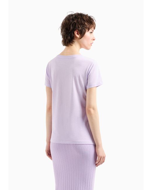T-shirt Regular Fit In Cotone Organico Asv di Armani Exchange in Pink