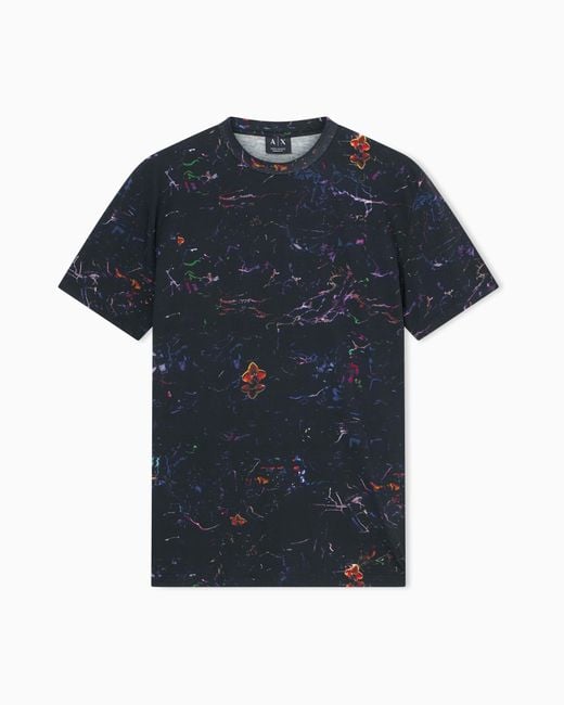 ARMANI EXCHANGE Blue Regular Fit T-Shirt for men