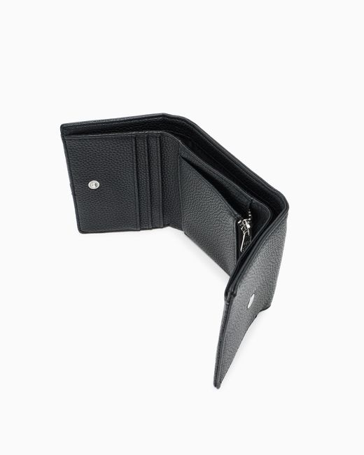 ARMANI EXCHANGE Black Mini Wallet With Shaped Stitching