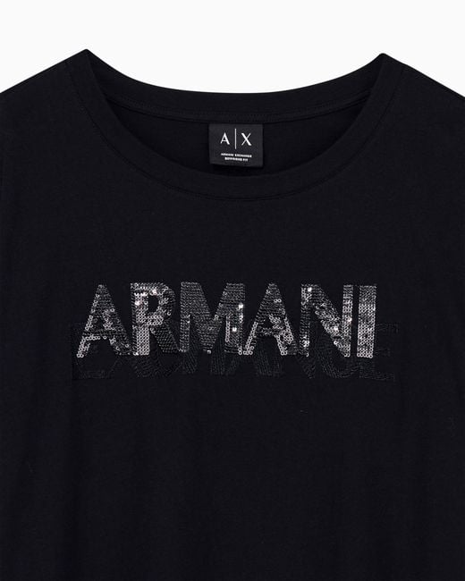 ARMANI EXCHANGE Black Oversized T-Shirt