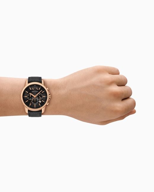 ARMANI EXCHANGE Black Chronograph Rubber Watch for men